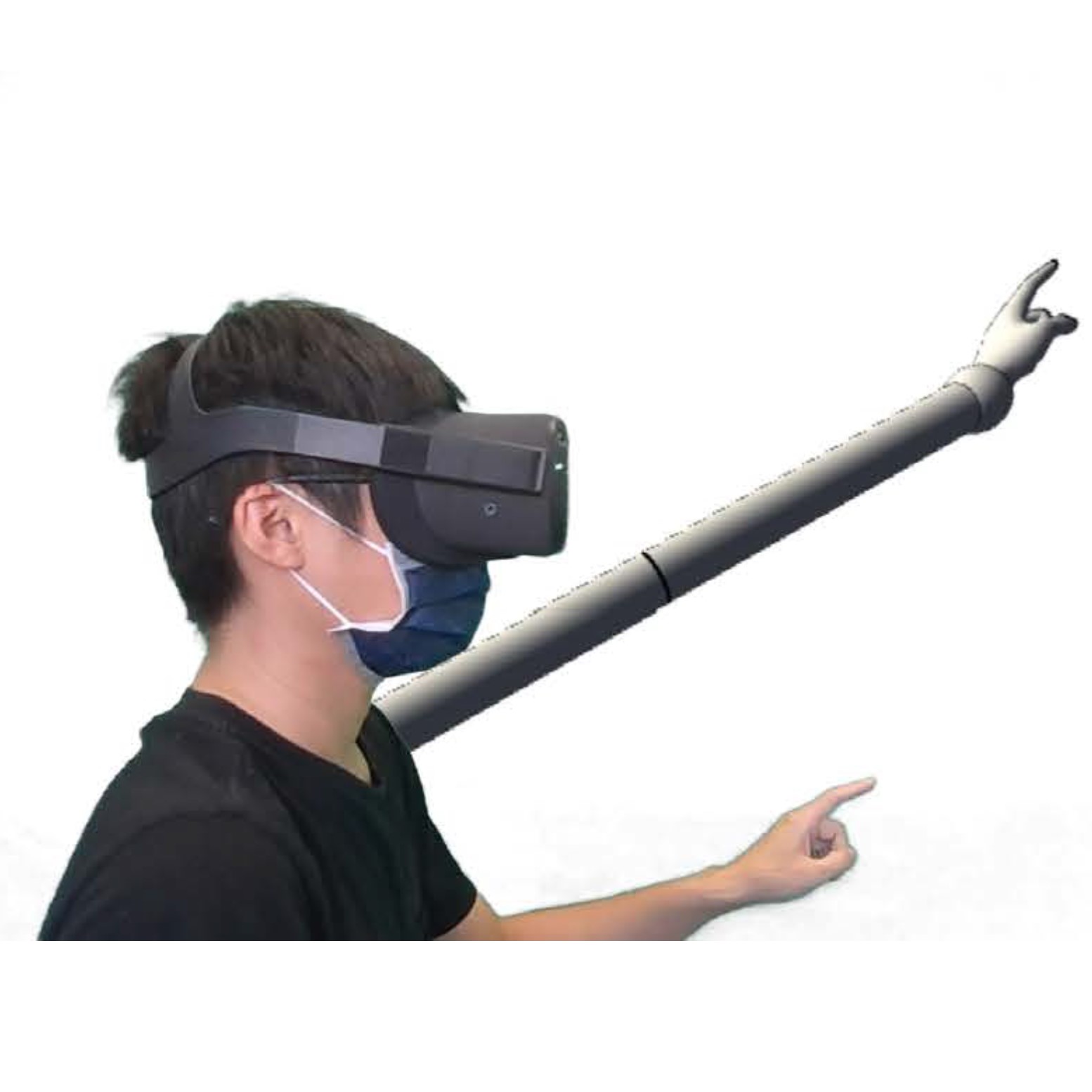 Thumbnail for FingerMapper: Mapping Finger Motions onto Virtual Arms to Enable Safe Virtual Reality Interaction in Confined Spaces